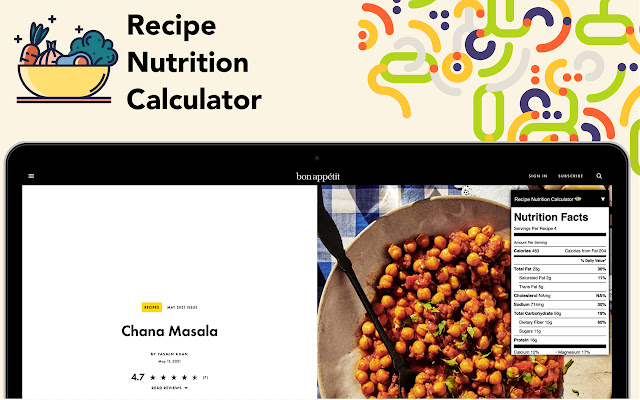 Recipe Nutrition Calculator chrome谷歌浏览器插件_扩展第2张截图