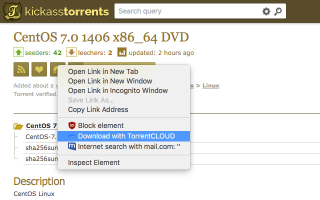 TorrentCloud torrent Upload chrome谷歌浏览器插件_扩展第1张截图