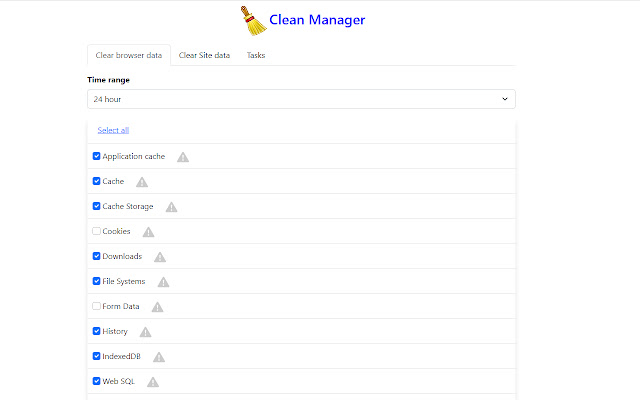 Clean Manager - History & Cache Cleaner chrome谷歌浏览器插件_扩展第2张截图