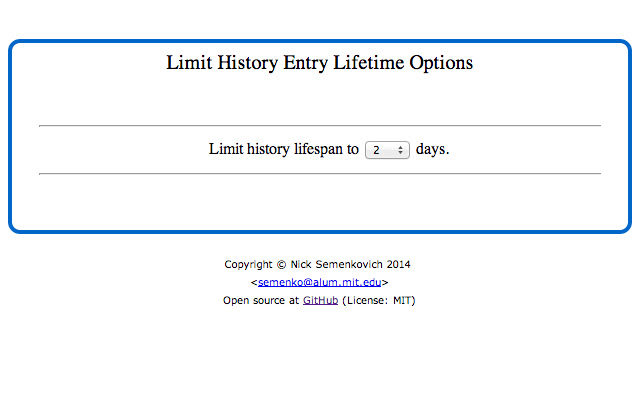 Limit History Lifetime chrome谷歌浏览器插件_扩展第1张截图