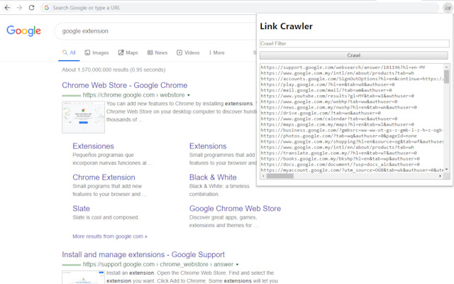 Link Crawler chrome谷歌浏览器插件_扩展第1张截图