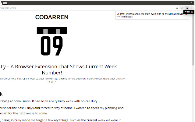 Week Ly - Week Number chrome谷歌浏览器插件_扩展第2张截图