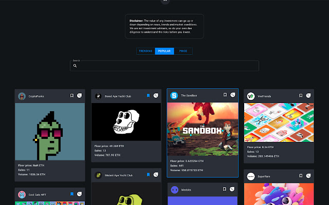 Finder NFT Index chrome谷歌浏览器插件_扩展第1张截图