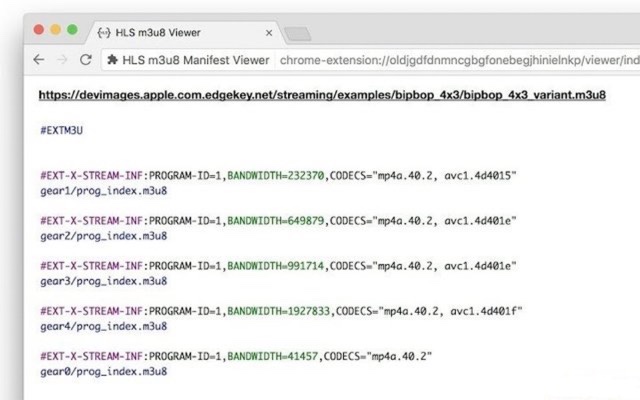 HLS + MPEG-DASH Manifest File Viewer chrome谷歌浏览器插件_扩展第1张截图