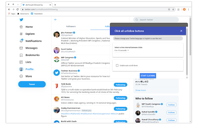 Unfollow all followers for Twitter chrome谷歌浏览器插件_扩展第2张截图