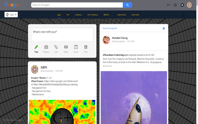 Google+ Theme chrome谷歌浏览器插件_扩展第3张截图
