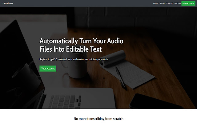 Vocalmatic: The Auto-Transcription Tool chrome谷歌浏览器插件_扩展第1张截图