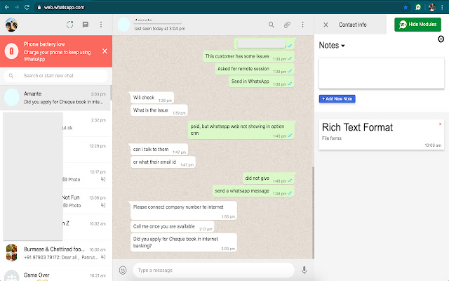 WhatCetra-Notes,Modules for WhatsApp Contacts chrome谷歌浏览器插件_扩展第1张截图