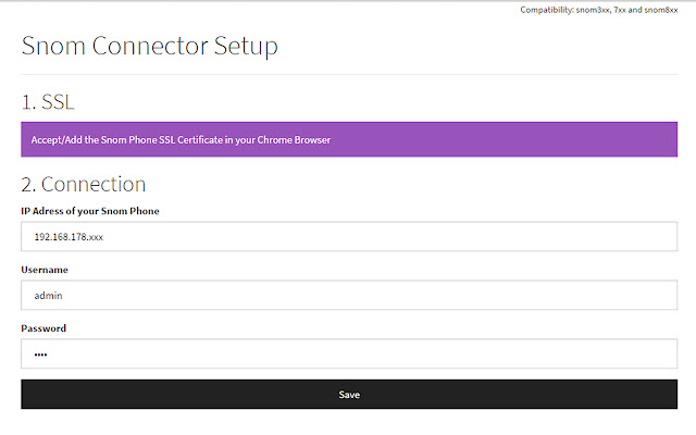 Snom Connector chrome谷歌浏览器插件_扩展第2张截图