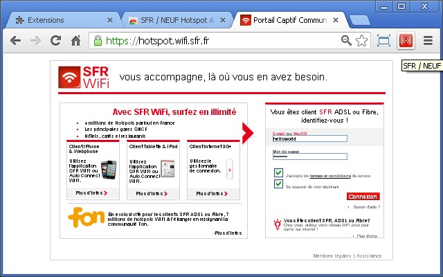 SFR / NEUF Hotspot AutoFill chrome谷歌浏览器插件_扩展第2张截图