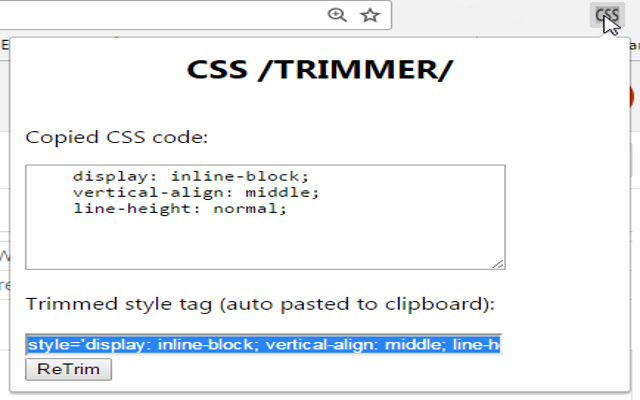 CSS TRIMMER chrome谷歌浏览器插件_扩展第1张截图