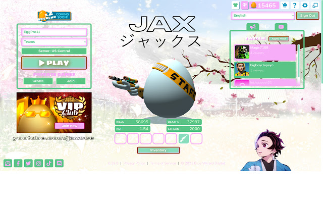 Jax Anime | Shell Shockers Theme chrome谷歌浏览器插件_扩展第1张截图