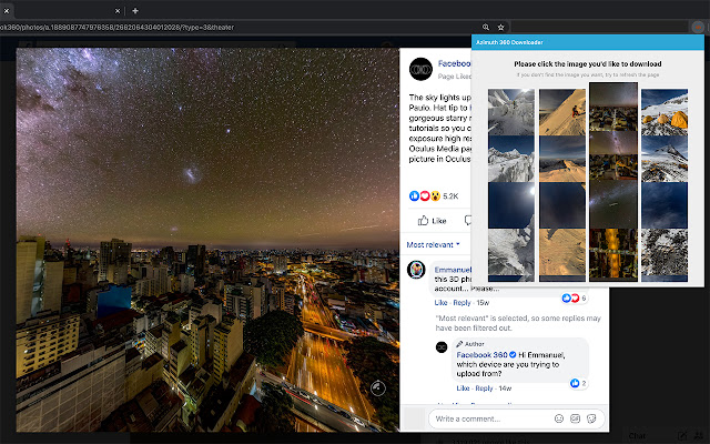 Azimuth: Download Facebook 360° Photos chrome谷歌浏览器插件_扩展第1张截图