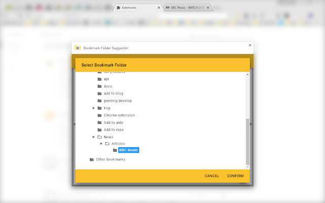 Bookmark Folder Suggester chrome谷歌浏览器插件_扩展第4张截图