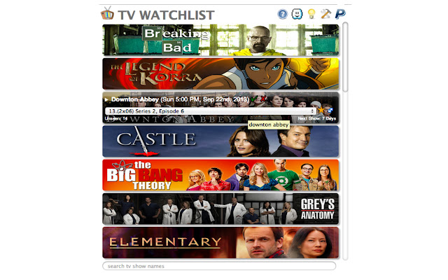 TV WatchList chrome谷歌浏览器插件_扩展第1张截图