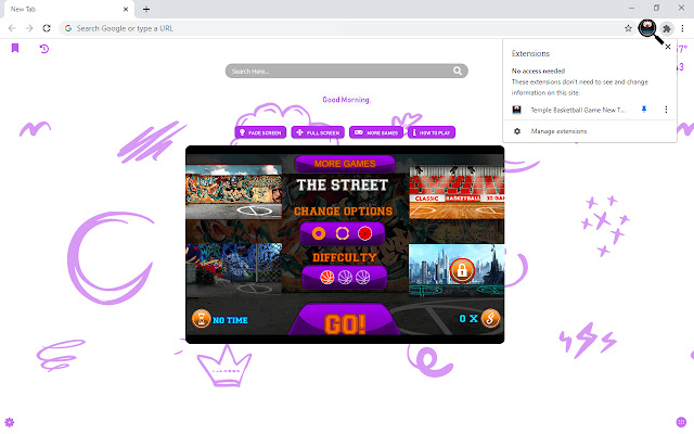 Temple Basketball Game New Tab chrome谷歌浏览器插件_扩展第1张截图