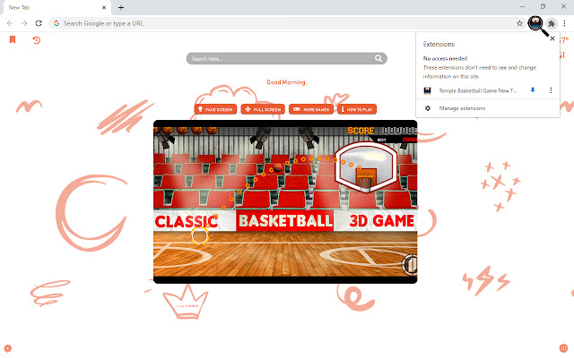 Temple Basketball Game New Tab chrome谷歌浏览器插件_扩展第2张截图