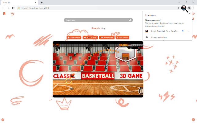 Temple Basketball Game New Tab chrome谷歌浏览器插件_扩展第4张截图