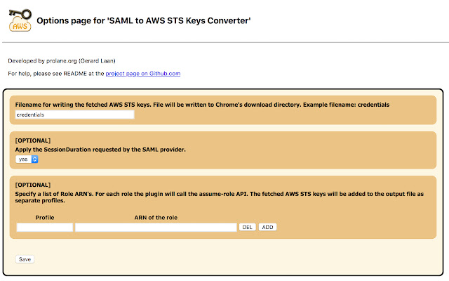 SAML to AWS STS Keys Conversion chrome谷歌浏览器插件_扩展第1张截图
