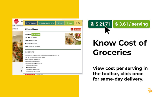 Recipe Cart | Viewer & Grocery Assistant chrome谷歌浏览器插件_扩展第3张截图