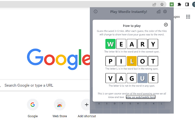 Wordle Game chrome谷歌浏览器插件_扩展第1张截图