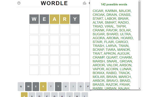Wordle Helper chrome谷歌浏览器插件_扩展第1张截图