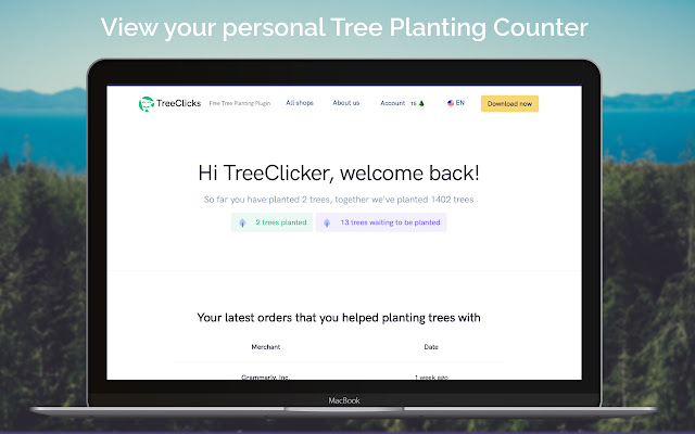 TreeClicks - Plant Trees while Shopping chrome谷歌浏览器插件_扩展第4张截图