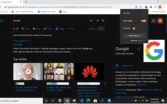 Dark Mode Kali chrome谷歌浏览器插件_扩展第1张截图