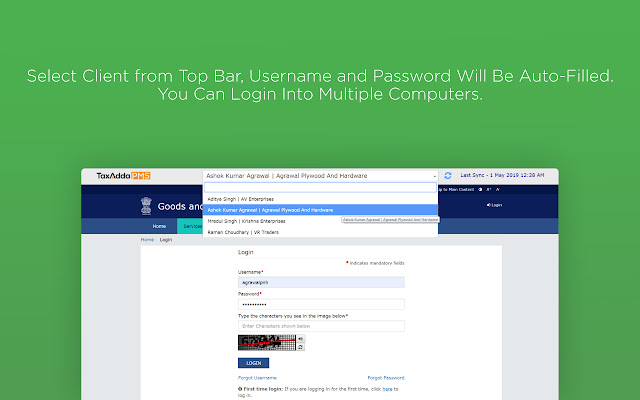 TaxAdda PMS Login chrome谷歌浏览器插件_扩展第1张截图
