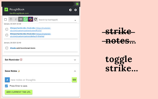 Roughbook: Quick Notes Taking & Productivity chrome谷歌浏览器插件_扩展第3张截图