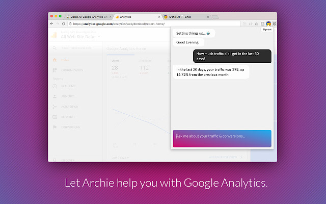 Archie.AI: Google Analytics Chatbot chrome谷歌浏览器插件_扩展第1张截图