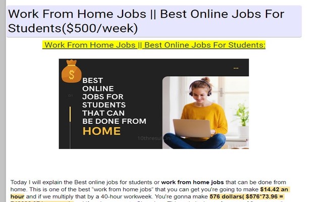 Work From Home Jobs Without Investment chrome谷歌浏览器插件_扩展第1张截图