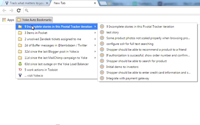Yoke.io Auto-Bookmarks Extension chrome谷歌浏览器插件_扩展第1张截图