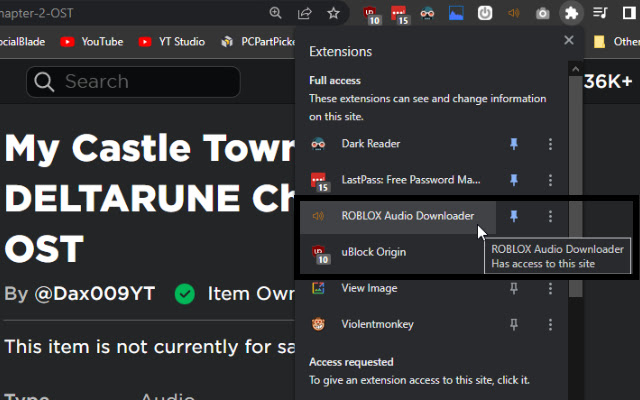 ROBLOX Audio Downloader chrome谷歌浏览器插件_扩展第2张截图