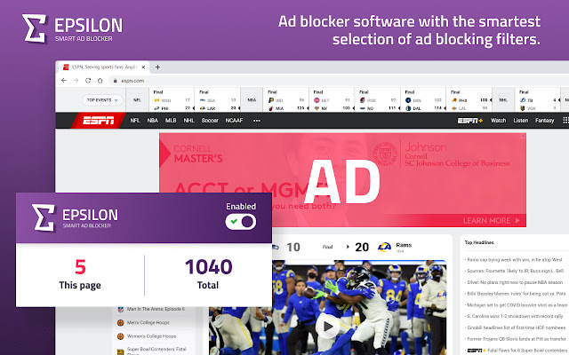 Epsilon Ad blocker chrome谷歌浏览器插件_扩展第1张截图