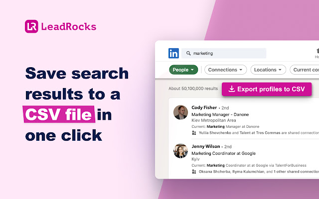 LeadRocks for LinkedIn: Profiles Scanner chrome谷歌浏览器插件_扩展第2张截图