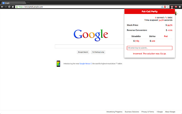 Put-Call Parity chrome谷歌浏览器插件_扩展第1张截图