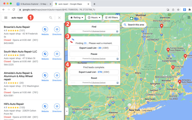 G Business Explorer - G Map Leads Finder chrome谷歌浏览器插件_扩展第1张截图