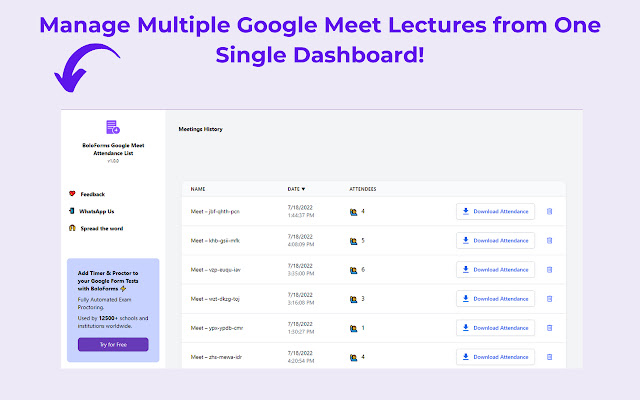 FREE Google Meet Attendance List Tracker chrome谷歌浏览器插件_扩展第3张截图