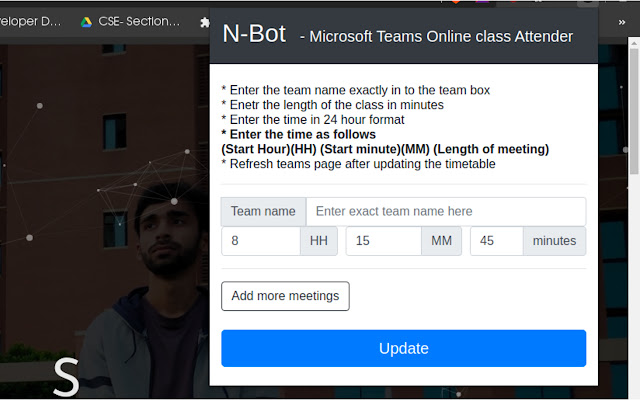 N-bot - Microsoft Teams Online class Attender chrome谷歌浏览器插件_扩展第2张截图