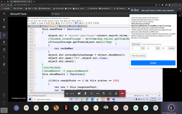 N-bot - Microsoft Teams Online class Attender chrome谷歌浏览器插件_扩展第3张截图