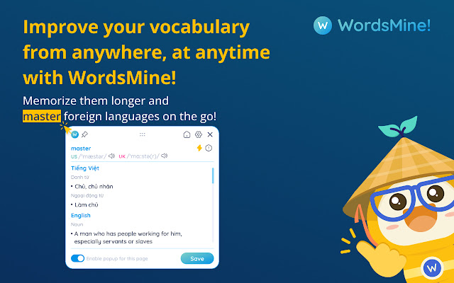 WordsMine! One stop solution for vocabulary chrome谷歌浏览器插件_扩展第1张截图