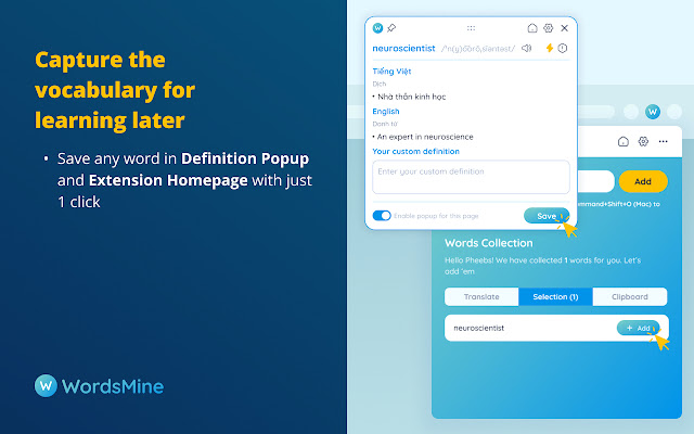 WordsMine! One stop solution for vocabulary chrome谷歌浏览器插件_扩展第4张截图