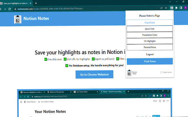 Notion Notes chrome谷歌浏览器插件_扩展第3张截图