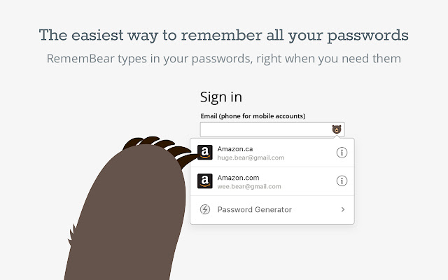 RememBear chrome谷歌浏览器插件_扩展第2张截图