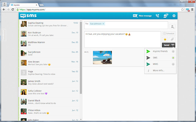 mysms - SMS/Text from Computer chrome谷歌浏览器插件_扩展第4张截图