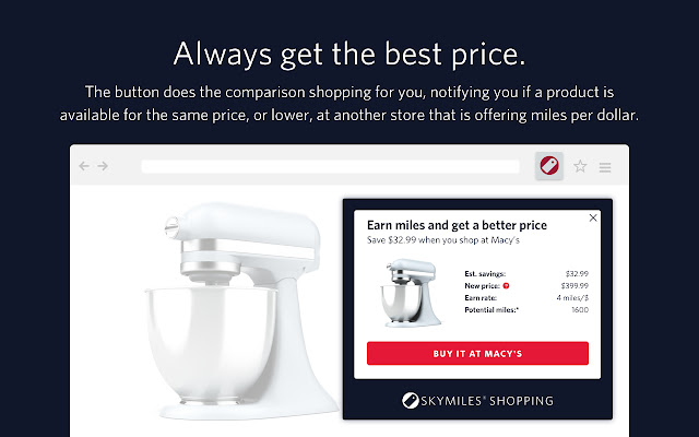 Delta Air Lines SkyMiles® Shopping button chrome谷歌浏览器插件_扩展第3张截图