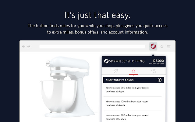 Delta Air Lines SkyMiles® Shopping button chrome谷歌浏览器插件_扩展第5张截图