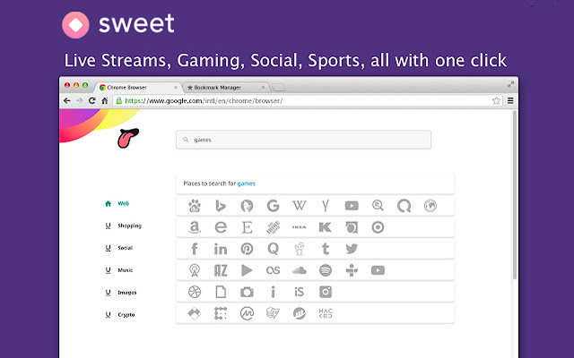 Sweet - Search & New Tab chrome谷歌浏览器插件_扩展第1张截图