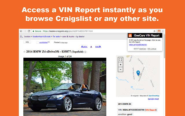 iSeeCars Instant VIN Report chrome谷歌浏览器插件_扩展第1张截图